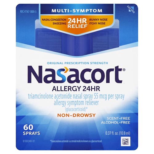 Image for Nasacort Allergy 24 HR, Multi-Symptom, Original Prescription Strength, 55 mcg, Nasal Spray,0.37oz from Beaumont Pharmacy