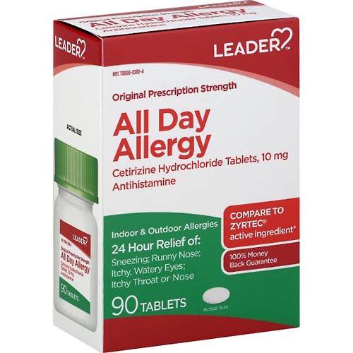 Image for Leader All Day Allergy Relief, 24 Hr,Original, Tablet,90ea from Beaumont Pharmacy