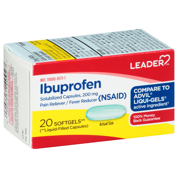 Image for Leader Ibuprofen, 200 mg, Softgels,20ea from Beaumont Pharmacy